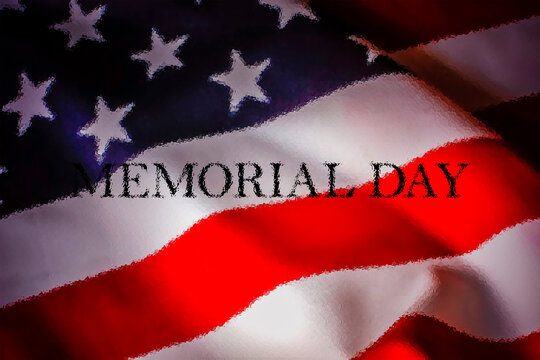 Memorial Day USA. Flag of the united states of america with text.