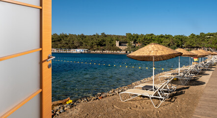 open door to the beach. holiday concept