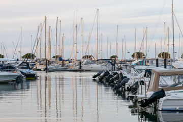 Sunset at the Arcachon Marina. Gironde