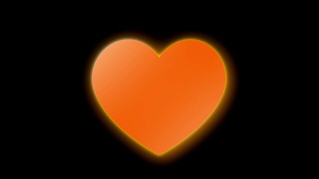 Light neon moving around the heart symbol. black background, 4k.