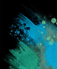 Modern blue flow background on black. Liquid shape in color banner.