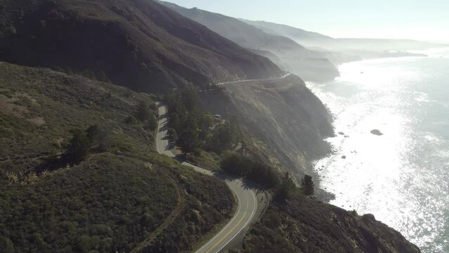 Big Sur PCH California Aerial Drone Grimes Point Route 1 Highway Pacific Coast Highway