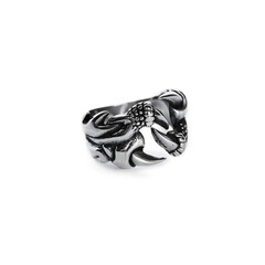 Naklejka premium Hard rock finger ring. Awesome metal rings. Heavy metal unisex accessories. Rock style rings.
