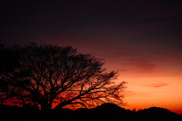 sunset in the mountains