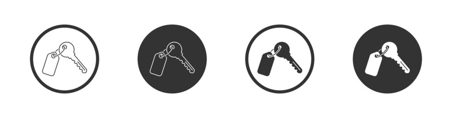 Key icon set. House keys. Vector illustration.