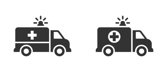 Ambulance icon. Medical aid. Emergency help. Vector illustration.