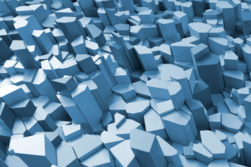 Abstract Blue Cube Background. 3d Rendering