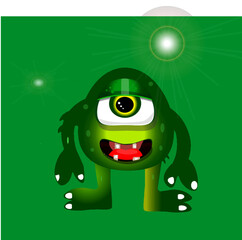 frog, one, crazy animals, eyes, green, cartoon, beauty