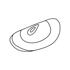 Apple slice illustration. Doodle simple apple sketch