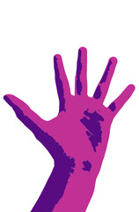 Pink and lilac hand silhouette