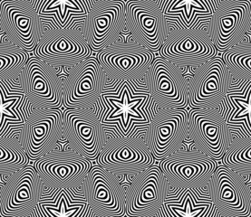Abstract seamless op art pattern with lines texture.