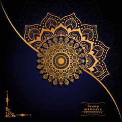 Luxury golden mandala background with arabesque pattern.