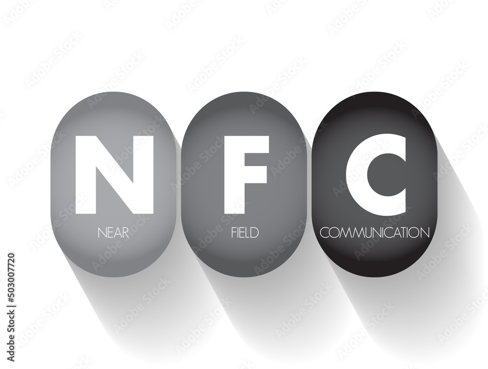 Poster nfc near-field communication - set of communication protocols that enables communication between two