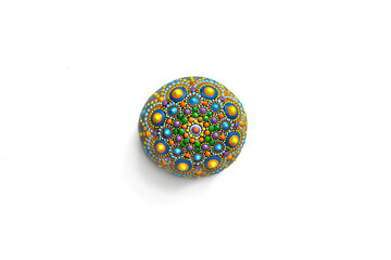 Beautiful colorful hand painted dot mandala