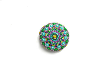 Beautiful colorful hand painted dot mandala