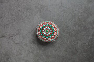 Beautiful colorful hand painted dot mandala