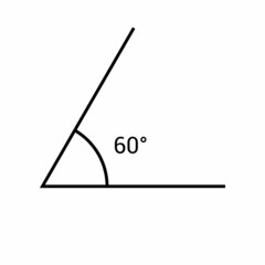 60 degree angle icon in mathematics