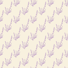Fototapeta na wymiar Seamless pattern of lavender flowers