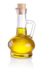 Obraz na płótnie Canvas Bottle of olive oil isolated on white background