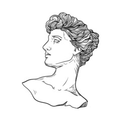illustration black and white line sculpture art man woman profile