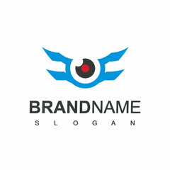 Drone Logo Design Template, Lens Photography Icon