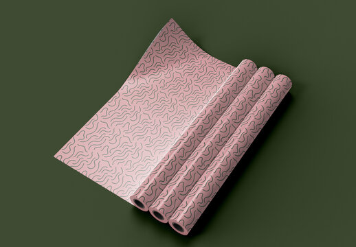 Three Gift Wrapping Paper Mockup