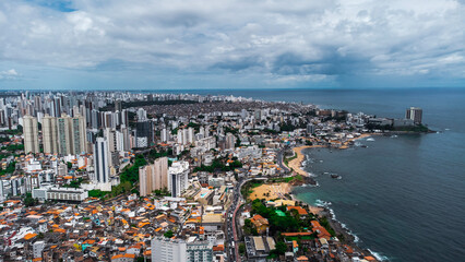 Obraz premium Salvador Bahia Cidade Turismo Nordeste Brasil Paisagem Mar Urbano Drone Histórico Cultural Arquitetônico