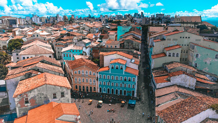 Obraz premium Pelô Pelourinho Salvador Turismo Turístico Igreja Católica Religião História Viagem Viajar Centro Patrimônio Histórico Mundial Salvador Bahia Arquitetura Colonial Sete Portas Largo