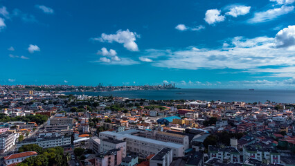 Fototapeta premium Salvador Bahia Cidade Turismo Nordeste Brasil Paisagem Mar Urbano Drone Histórico Cultural Arquitetônico