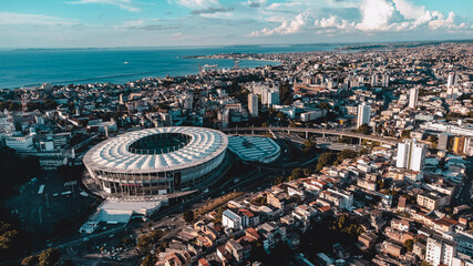 Estádio Arena Fonte Nova Futebol Salvador Bahia Nazaré Itaipava Arquitetura Engenharia Esportes Drone Cidade Nordeste
 - obrazy, fototapety, plakaty