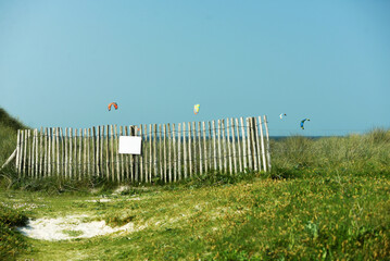 Plage kite surf cerf-volant