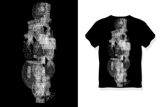 T Shirt Design. Graphic Art T Shirt Vector Design Illustrator Template