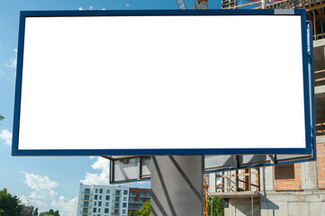 Advertising billboard mock-up infront of the construction site