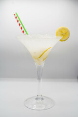 A typical margarita cocktail made with lemon and tequila