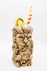 Fruit cocktail in a totem shaped glass