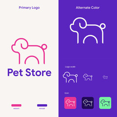 elgant simple dog logo monoline concept