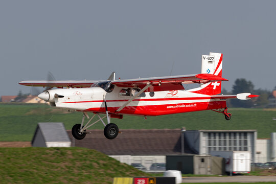 Payerne, Switzerland - September 4, 2014: Swiss Air Force Pilatus PC-6 Porter aircraft V-622.