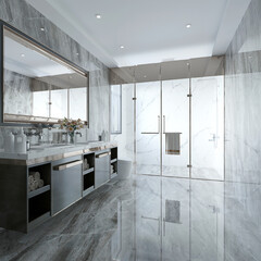 3d render of luxury bathroom