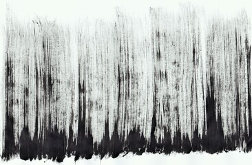 Abstract black paint background. Artwork made of watercolor on paper.