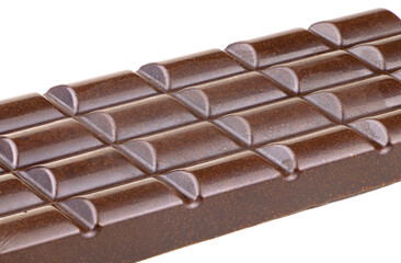 Porous Chocolate bar isolated on a white background. Dark chocolate isolated