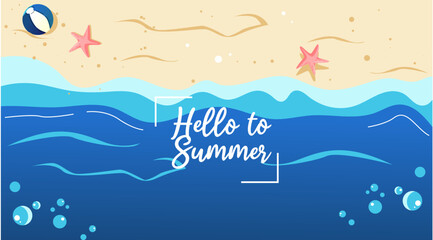 hello summer party illustration background 