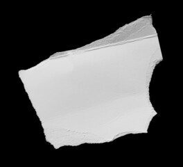 ripped paper isolated on black background.