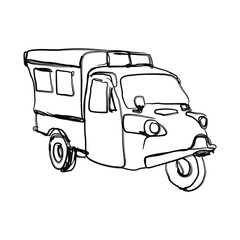 Bemo Icon of the old Jakarta public transportation. (Bemo is a motorized three-wheeled transportation)