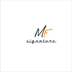 Mf Sig Initial Handwriting Logo Vector