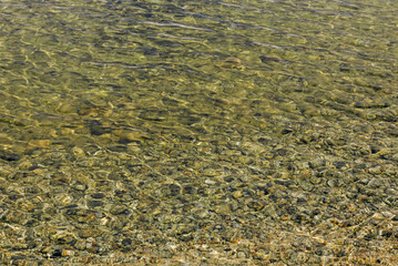 Clean water and pebbles texture.