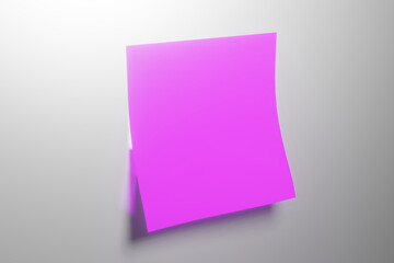 3d rendering illustration of a sticker note