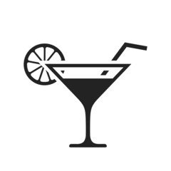 martini cocktail icon. liquor and cocktail symbol. isolated vector image