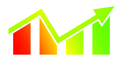 Profit chart symbol design. Up arrow icon. Business chart growth. Vector EPS 10