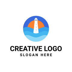 Vector graphic of ocean logo design template