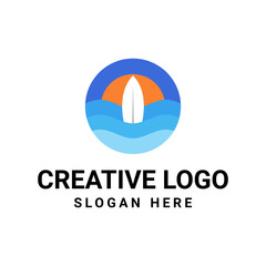 Vector graphic of ocean logo design template